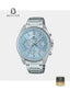 CASIO EDIFICE EFV-650D-2B Men's Blue Dial Stainless Steel Bracelet Watch Front Dial View - Beater