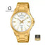 Casio MTP-1381GD-7A Men's Silver-White Dial Gold-Tone Bracelet Watch Front Dial View - Beater