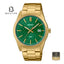 CASIO MTP-VD03G-3A Men's Green Dial Stainless Steel Bracelet Watch Front View - Beater