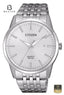 Citizen BI5000-87A Men's Silver Dial Stainless Steel Bracelet Watch Front Dial View - Beater