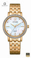CITIZEN EL3103-57D Women's White MOP Dial Rose Gold Bracelet Watch Front Dial View - Beater