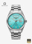 Roamer Primeline Daydate II 981666 41 05 50 Men's Tiffany Blue Dial Stainless Steel Watch - Beater