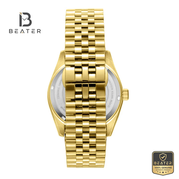 Beverly Hills Polo Club BP3018X.130 Men's IP Gold Watch Side Angle View - Beater