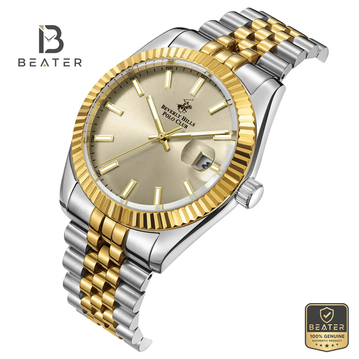 Beverly Hills Polo Club BP3018X.210 Gold Case & Bezel Profile - Beater