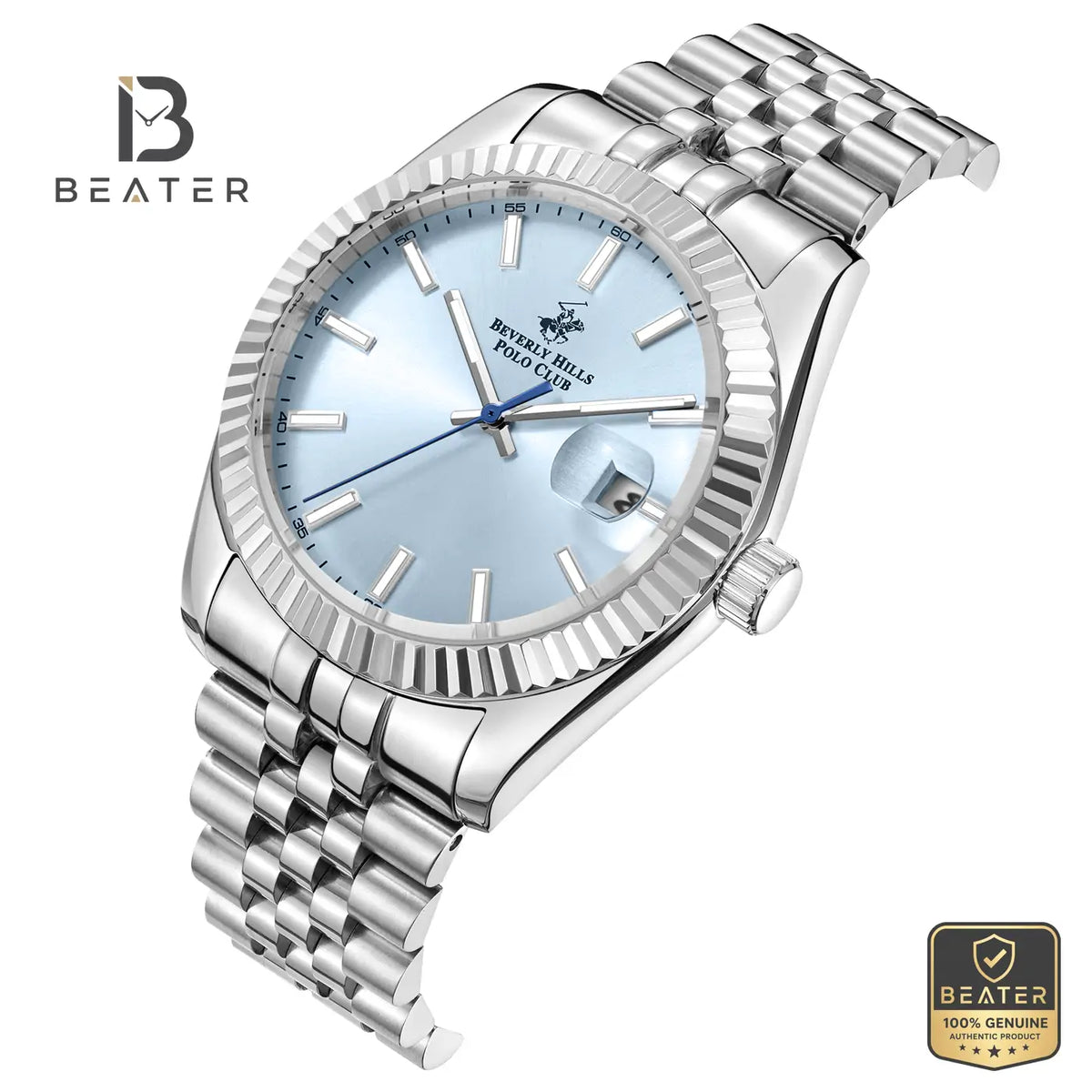 Beverly Hills Polo Club BP3018X.302 Blue Dial Case & Bezel Profile - Beater