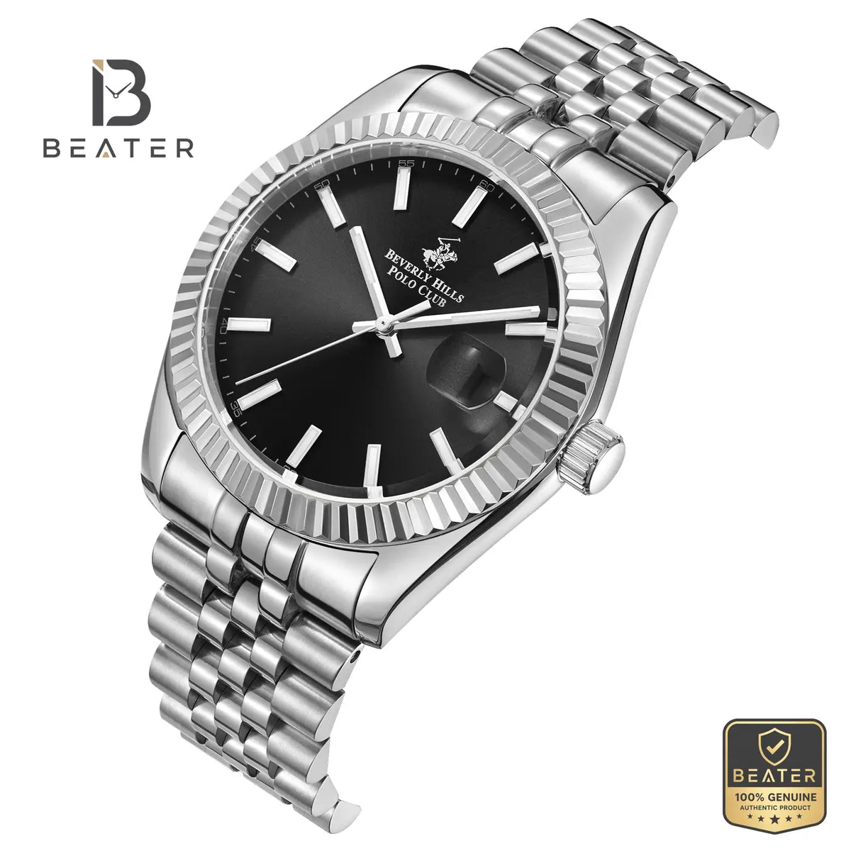 Beverly Hills Polo Club BP3018X.350 Black Dial Case and Bezel Profile - Beater