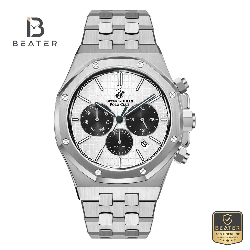 Beverly Hills Polo Club BP3051X.330 Men's Silver Dial Watch Front View - Beater