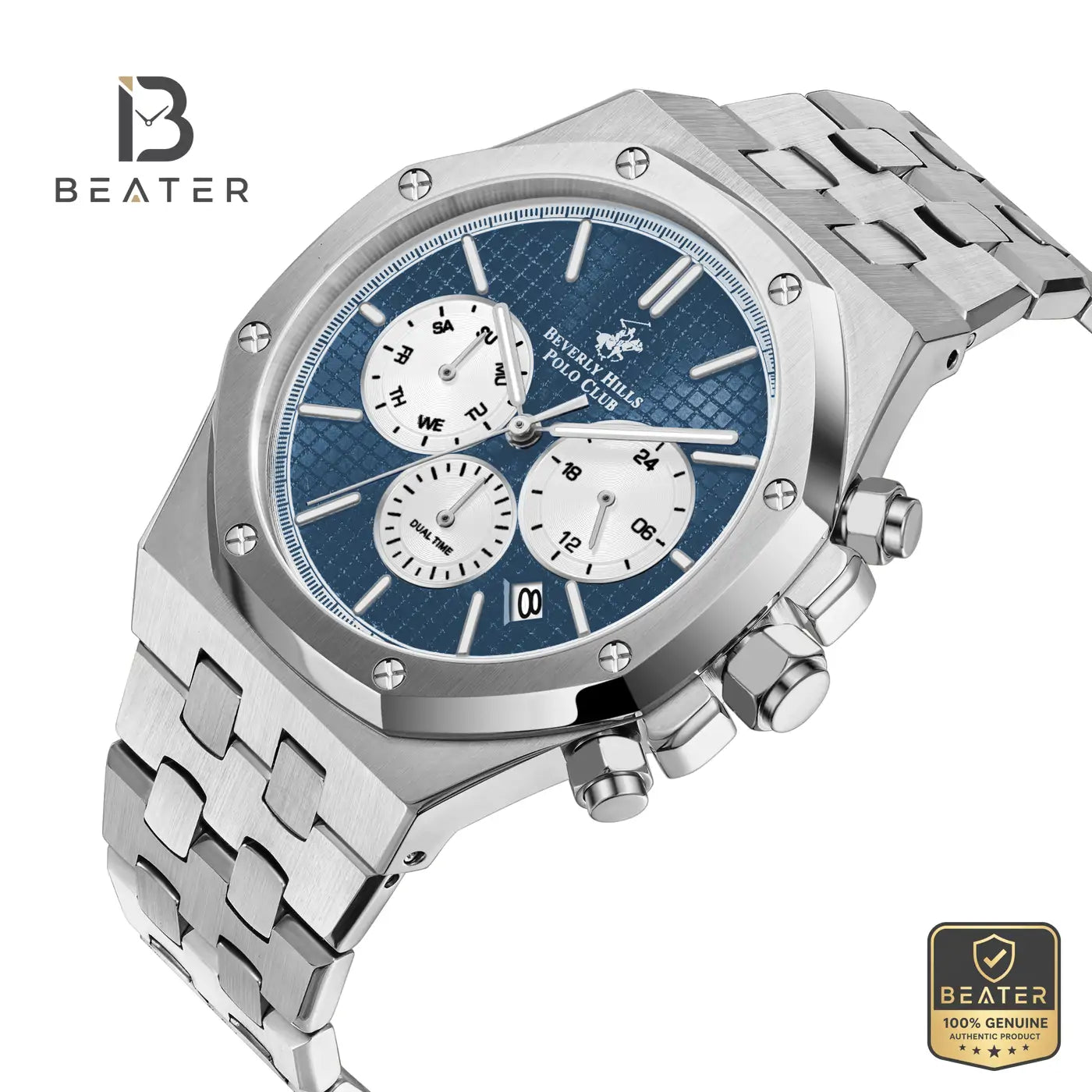 Beverly Hills Polo Club BP3051X.391 Men's Blue Steel Strap Watch Secondary image