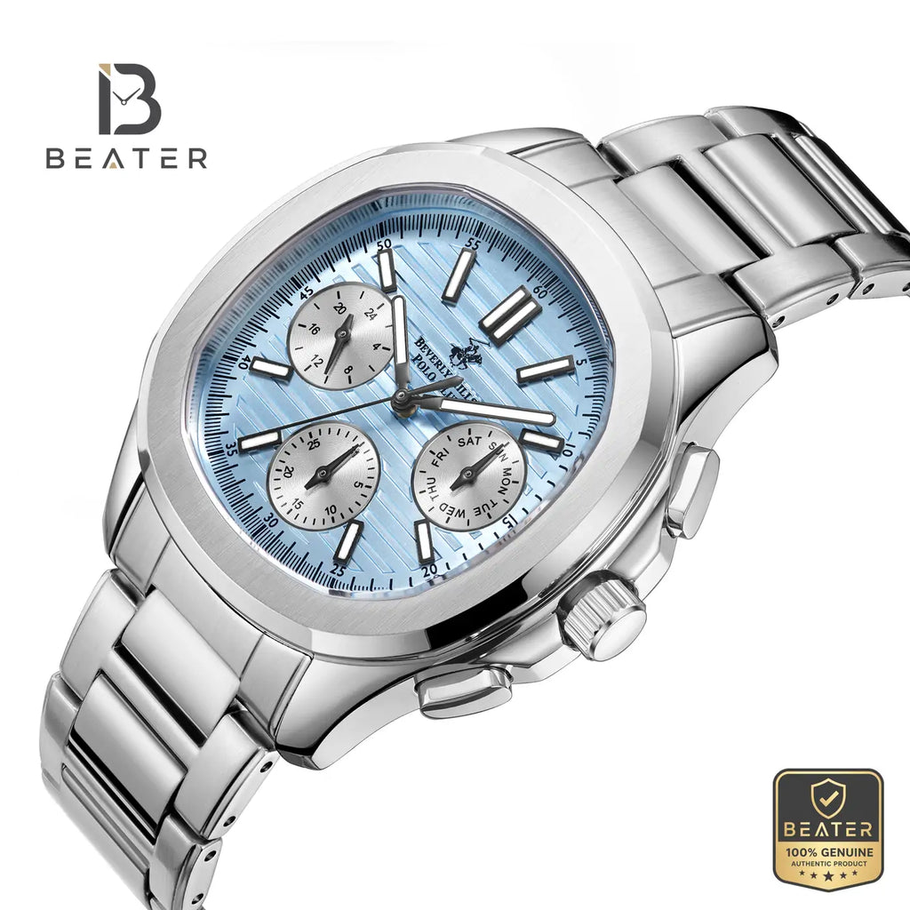 Beverly Hills Polo Club BP3212X.300 Men's Blue Dial Case and Bezel Profile - Beater