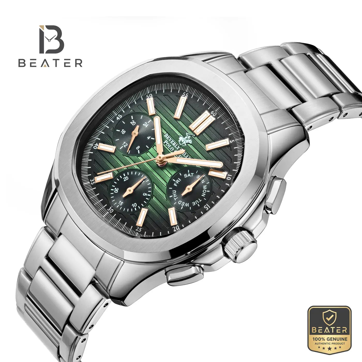 Beverly Hills Polo Club BP3212X.370 Men's Green to Black Steel Bracelet Watch Secondary image