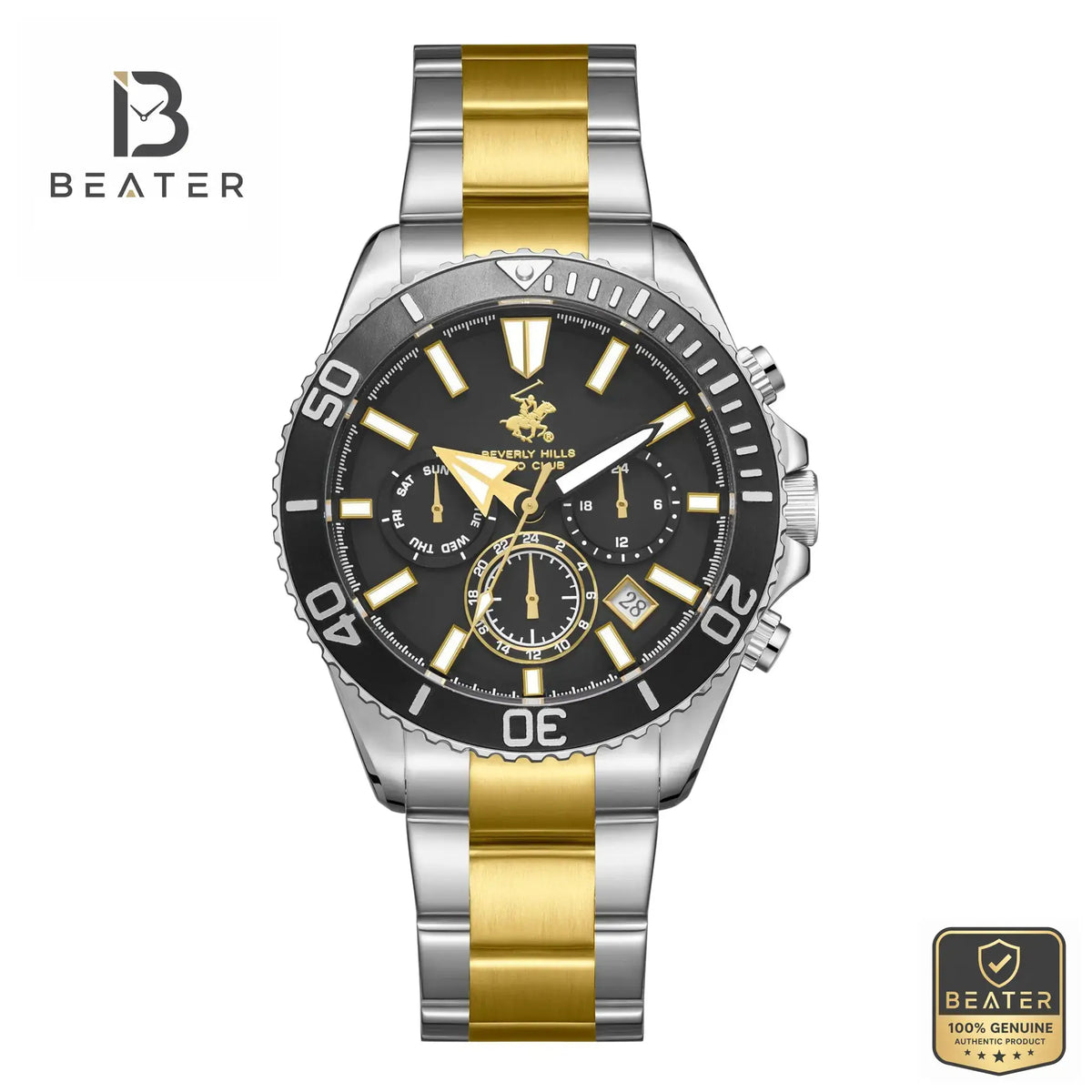 Beverly Hills Polo Club BP3721X.251 Men's Black Dial Watch Front View - Beater Main image
