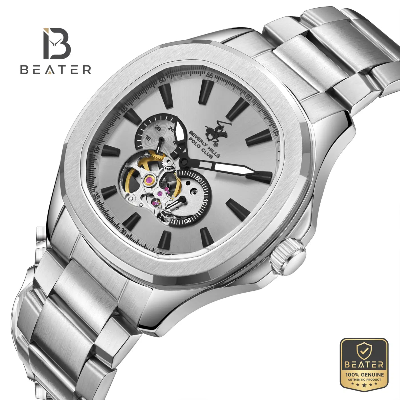 Beverly Hills Polo Club BP3728X.330 Men's Silver Steel Bracelet Watch Secondary image