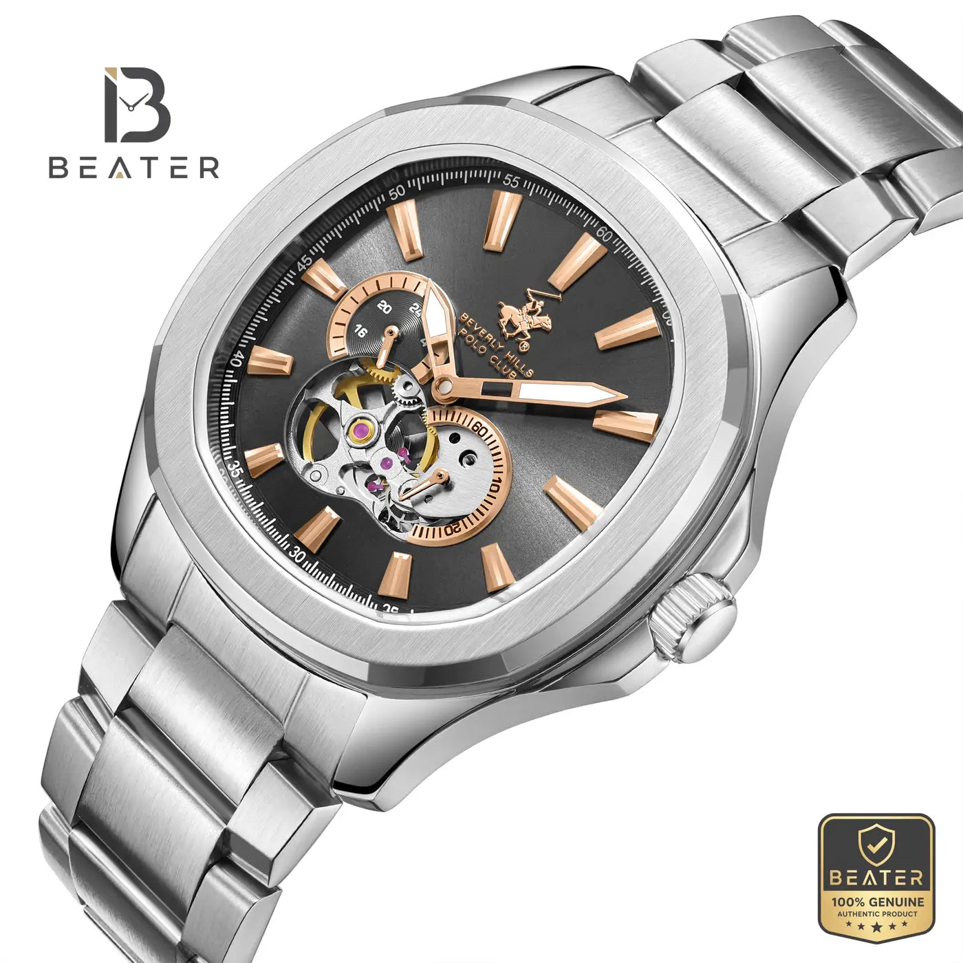 Beverly Hills Polo Club BP3728X.360 Men's Gun Steel Bracelet Watch Secondary image