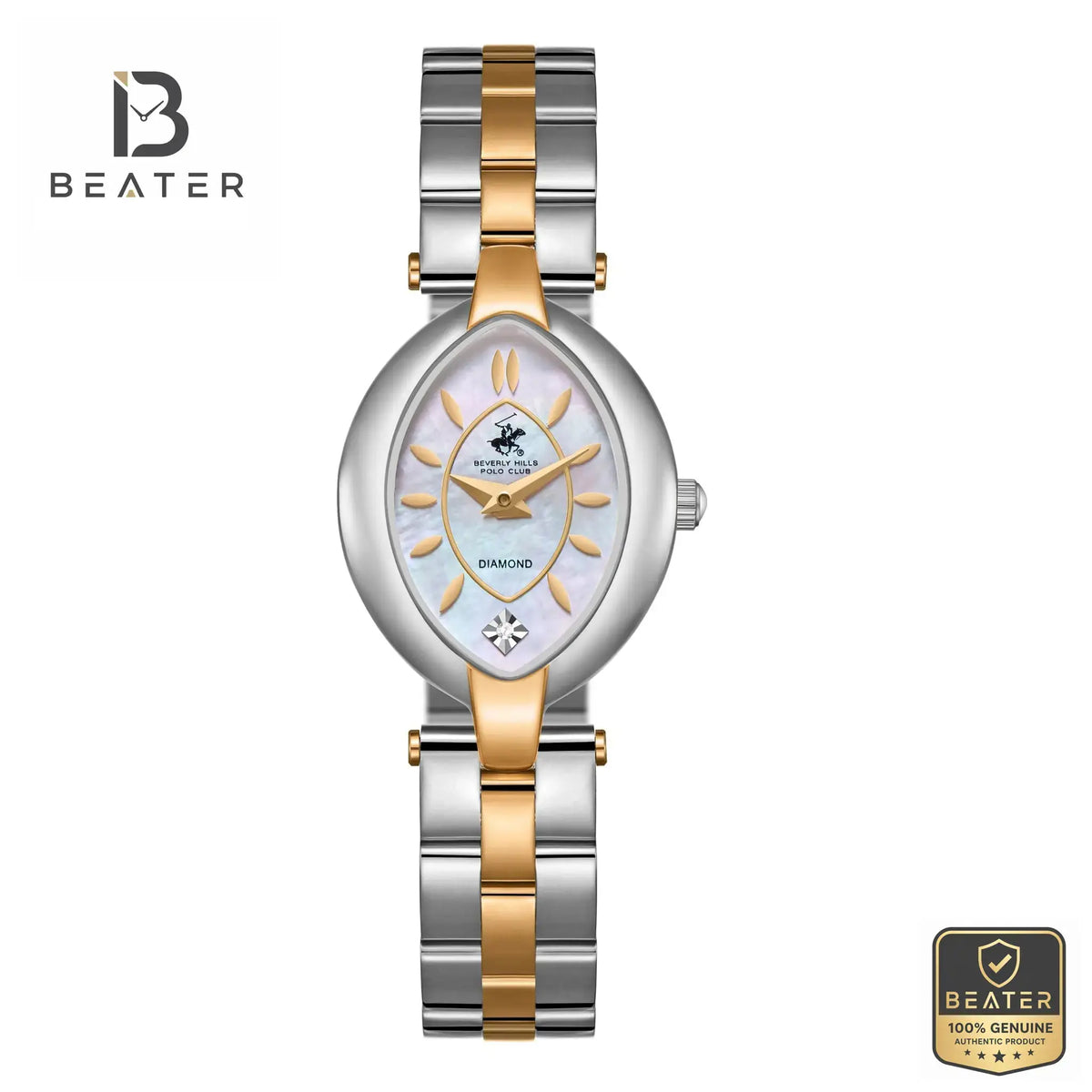 Beverly Hills Polo Club BP3739C.520 Women's MOP Dial Stainless Steel Bracelet Watch Front View - Beater