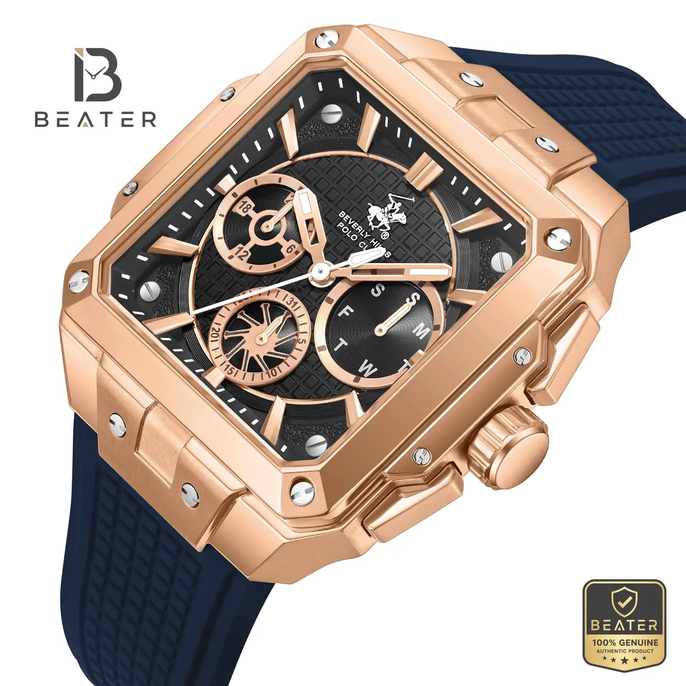 Beverly Hills Polo Club BP3742X.459 Men's Black Silicon Strap Watch Secondary image