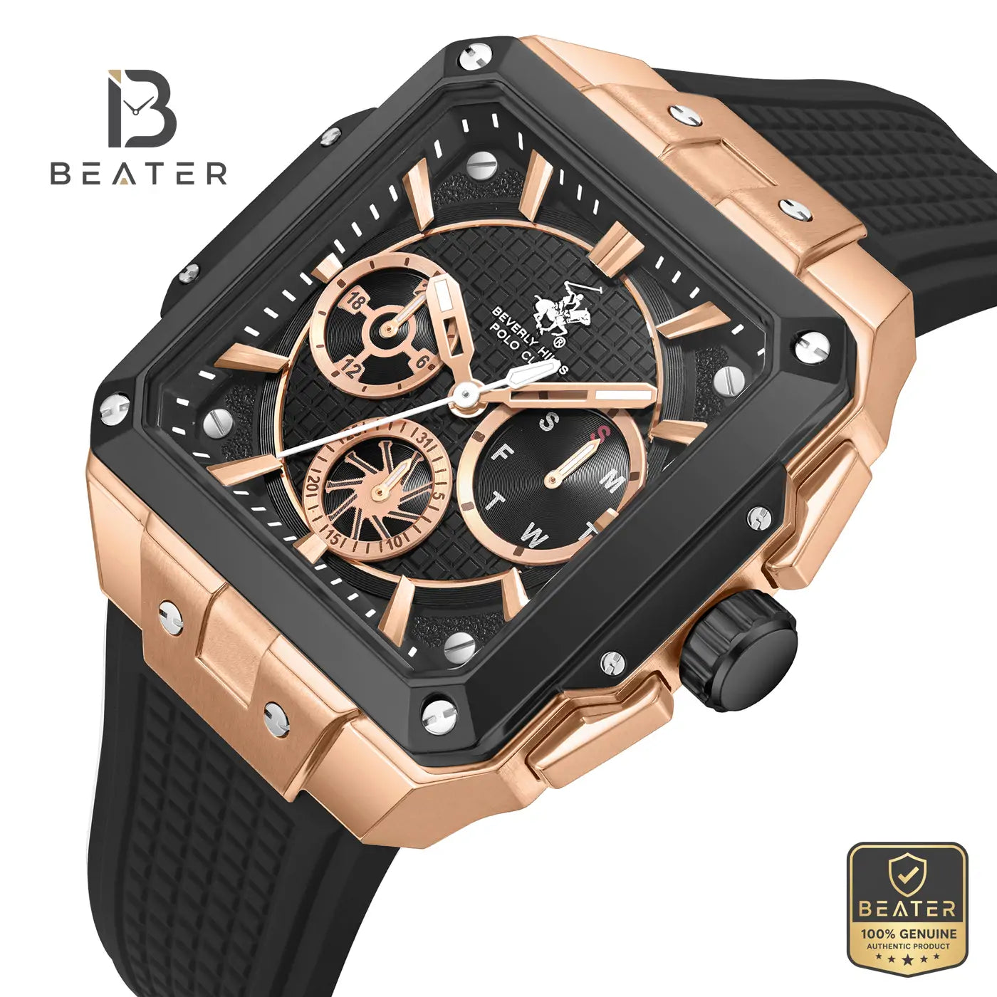 Beverly Hills Polo Club BP3742X.851 Men's Black Silicone Strap Watch Secondary image