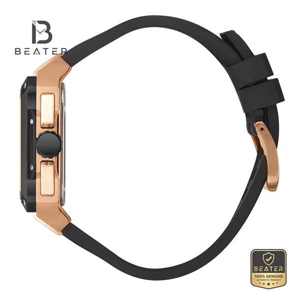 Beverly Hills Polo Club BP3742X.851 Men's Black Silicone Strap & Butterfly Buckle Detail - Beater