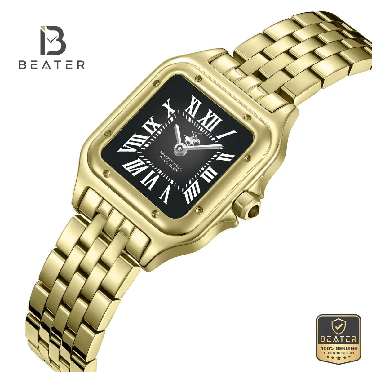 Beverly Hills Polo Club BP3755C.150 Silver to Black Dial Case & Bezel Profile - Beater