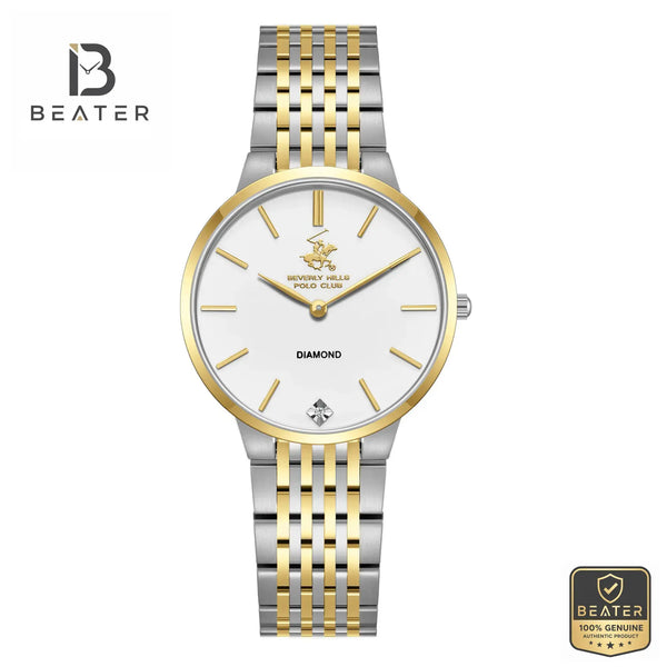 Beverly Hills Polo Club BP3776X.230 Men's White Ceramic Dial Watch Front View - Beater