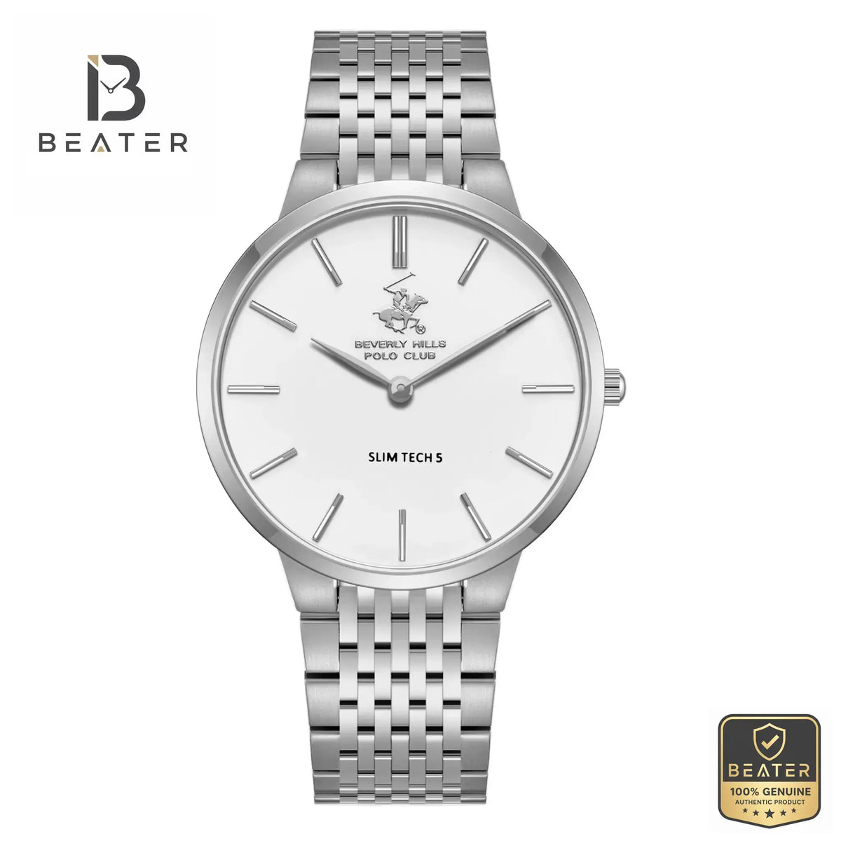 Beverly Hills Polo Club BP3776X.330 Men's White Ceramic Dial Watch Front View - Beater