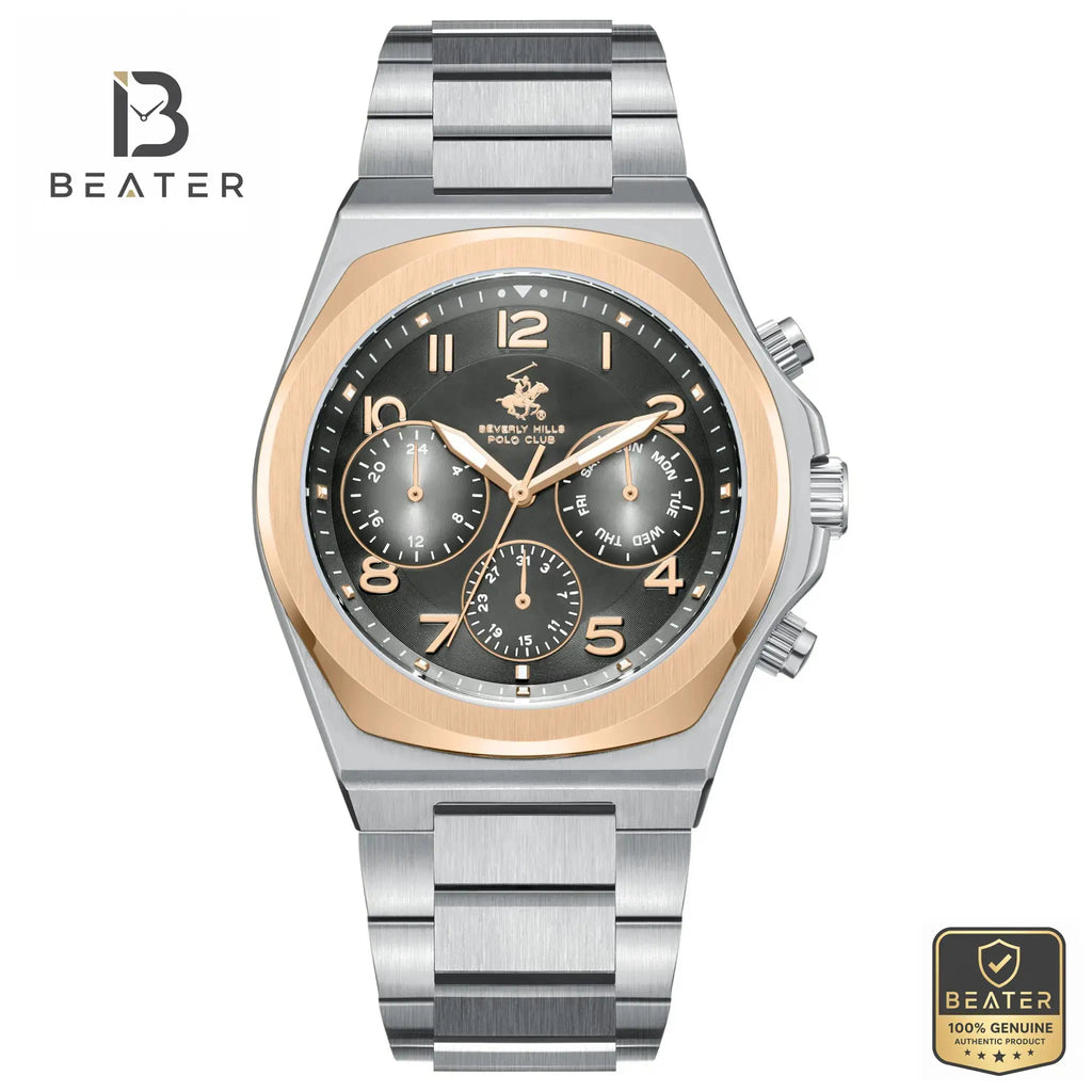 Beverly Hills Polo Club BP3777X.360 Men's Gun Dial Watch Front View - Beater