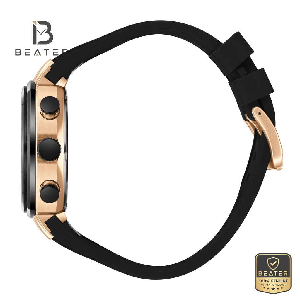 Beverly Hills Polo Club BP3778X.451 Black Silicon Strap & Butterfly Buckle Detail - Beater