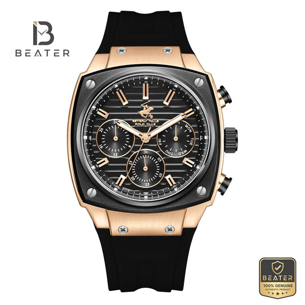 Beverly Hills Polo Club BP3778X.451 Men's Gun Black Dial Watch Front View - Beater