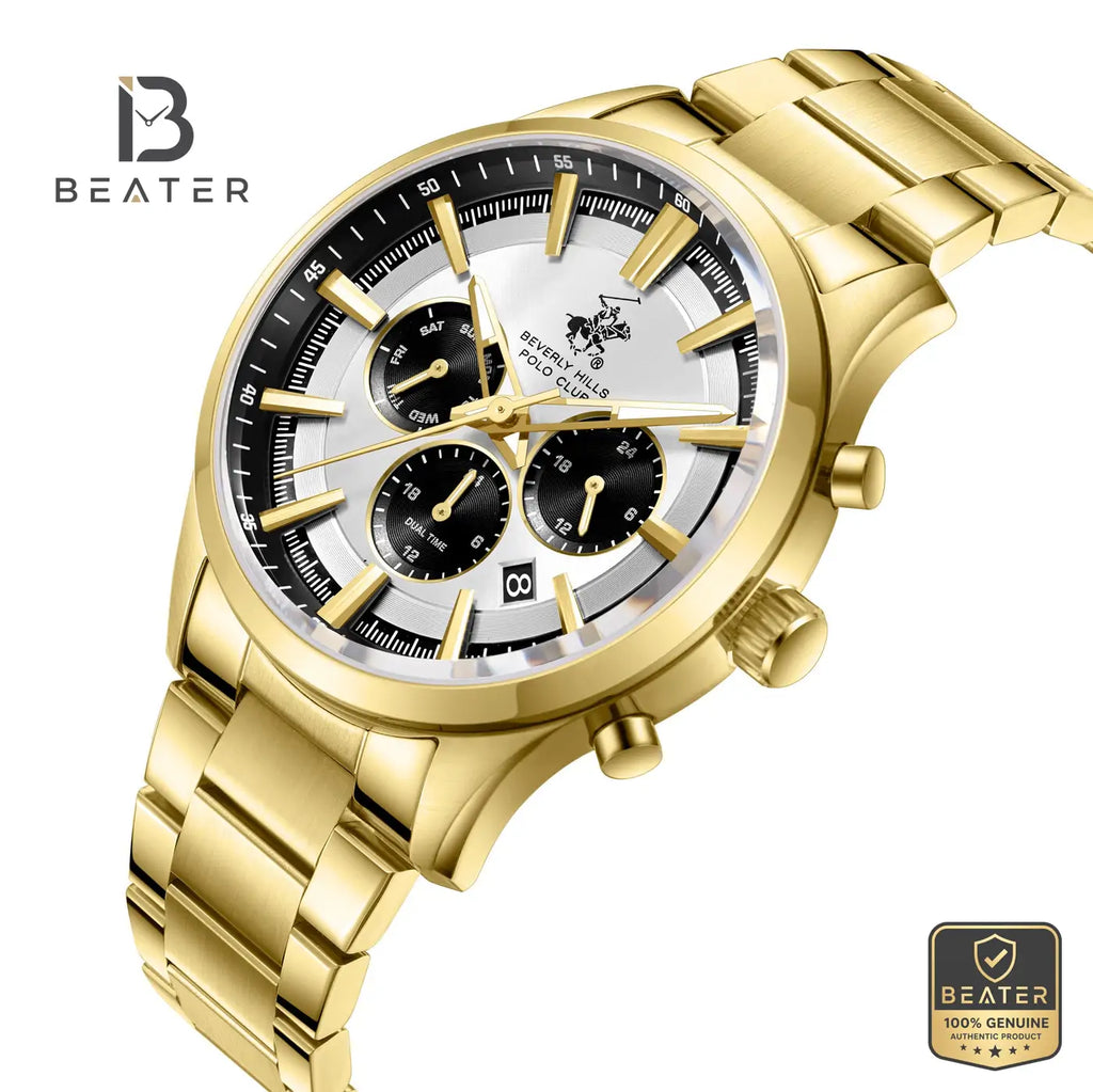 Beverly Hills Polo Club BP3779X.130 Silver Dial Case and Bezel Profile - Beater