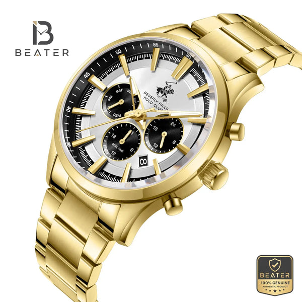 Beverly Hills Polo Club BP3779X.130 Silver Dial Case and Bezel Profile - Beater