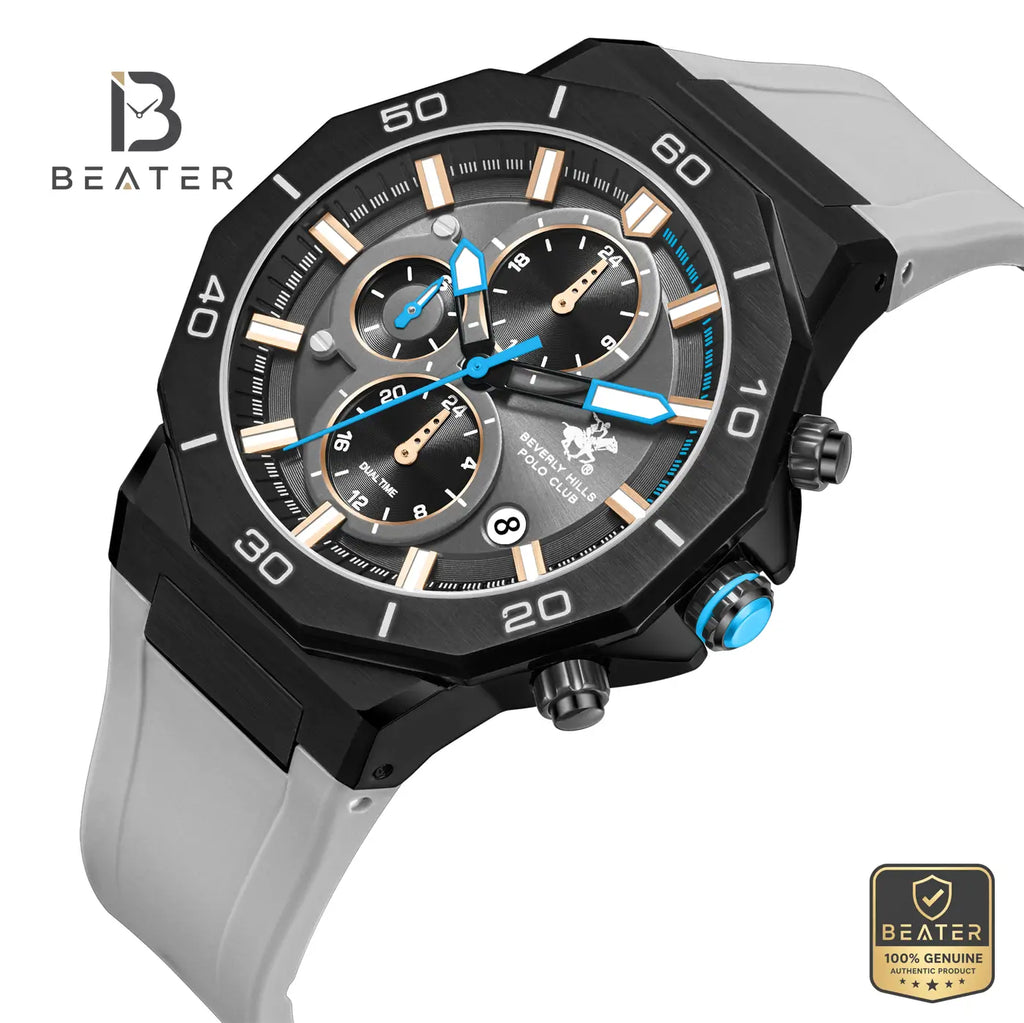 Beverly Hills Polo Club BP3784X.066 Black Dial Case and Bezel Profile - Beater