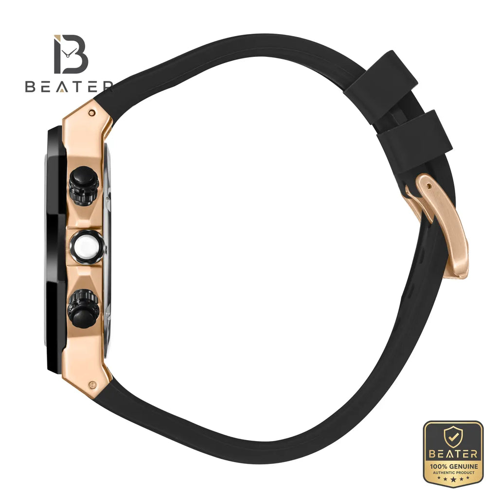 Beverly Hills Polo Club BP3784X.451 Black Silicone Strap and Butterfly Buckle Detail - Beater