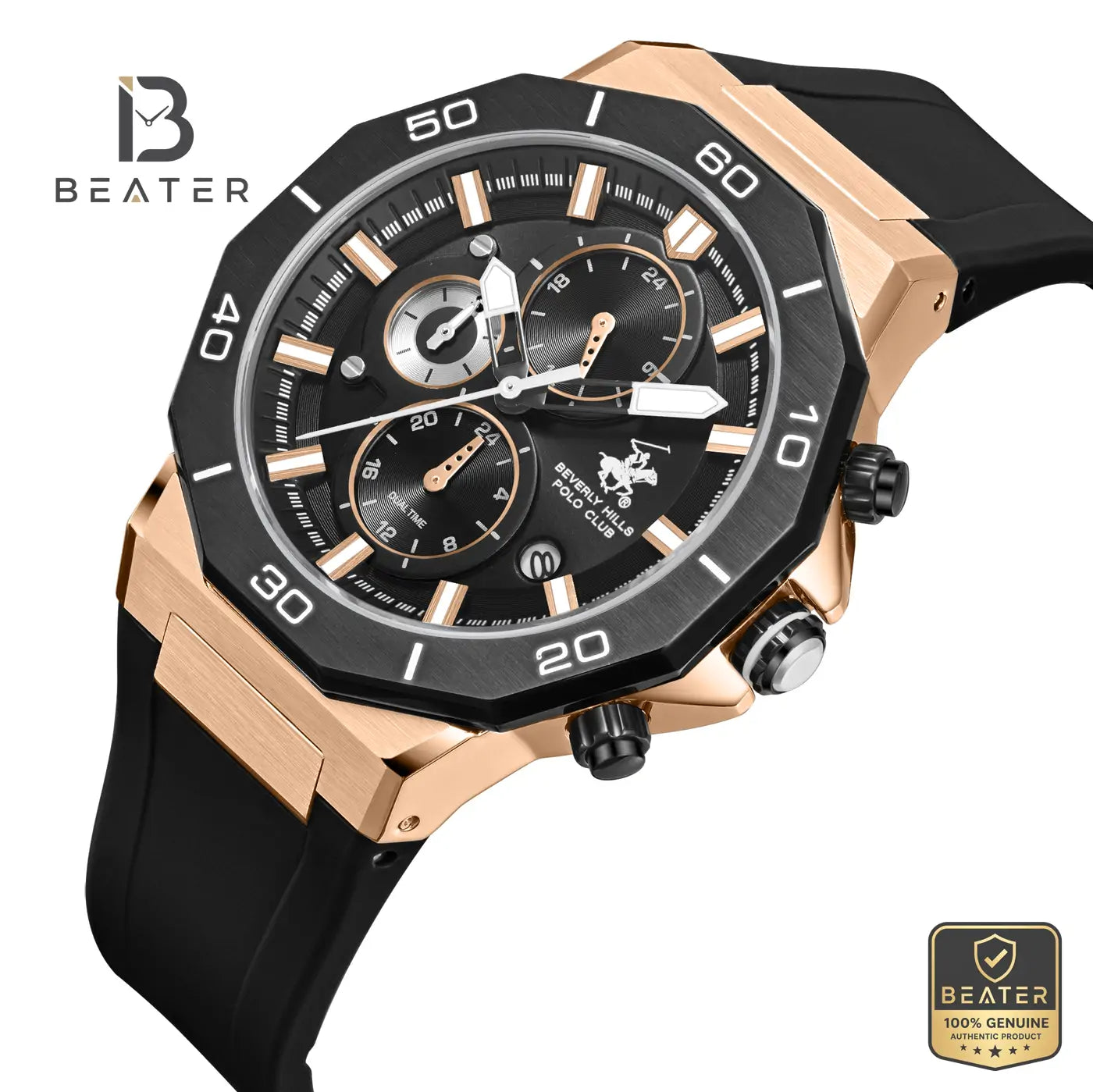 Beverly Hills Polo Club BP3784X.451 Men's Gun Black Silicon Strap Watch Secondary image