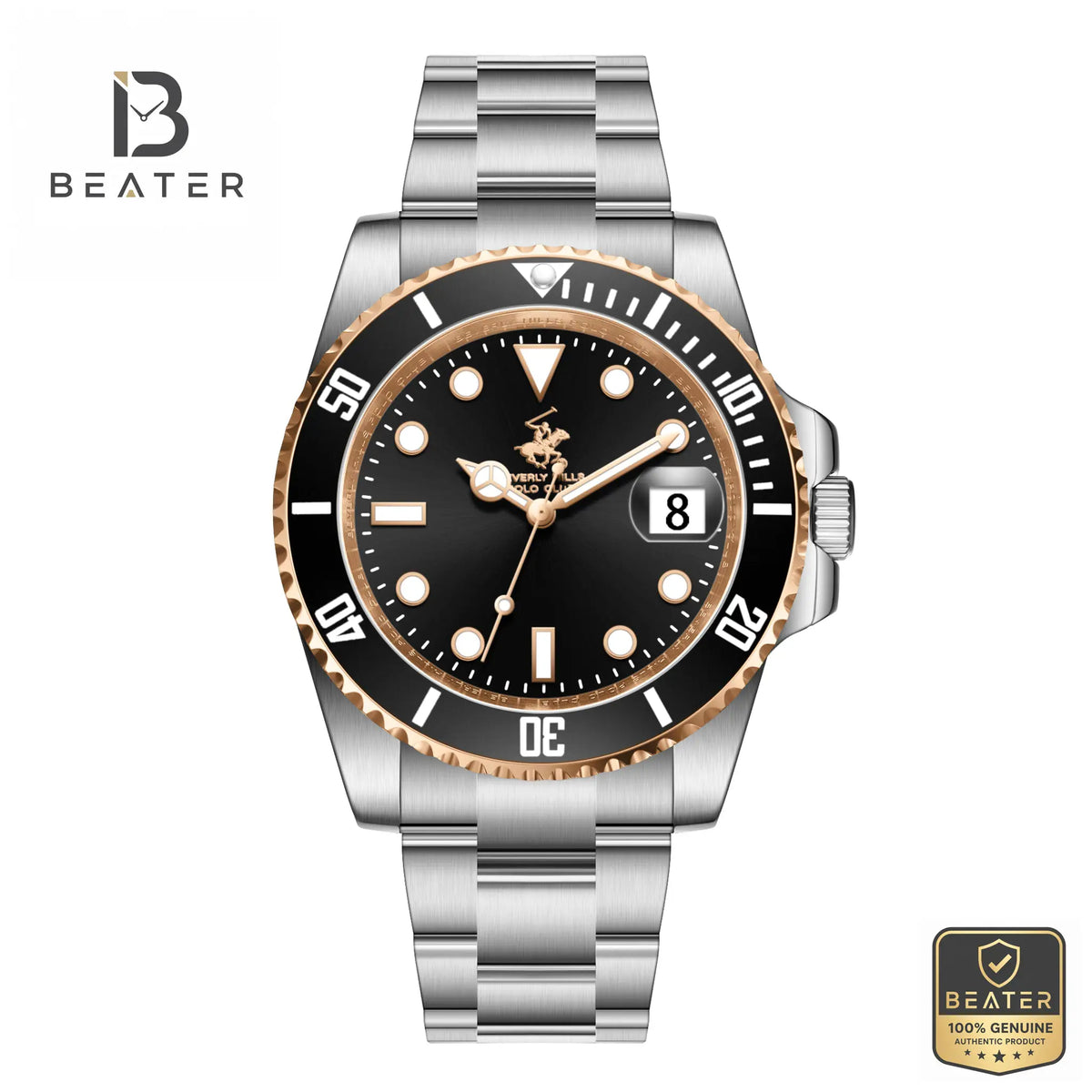 Beverly Hills Polo Club BP3791X.550 Men's Watch Front Gun Black Dial View - Beater