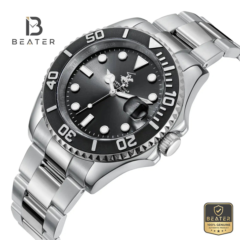 Beverly Hills Polo Club BP3797X.350 Men's Black Dial Case & Bezel Profile - Beater