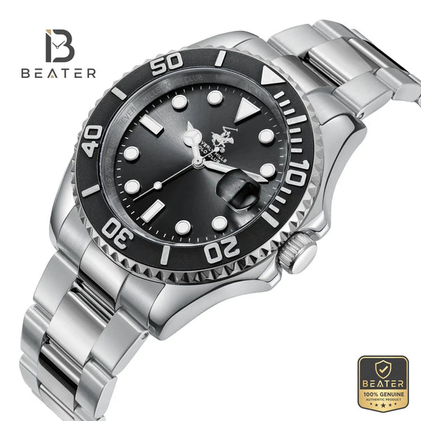 Beverly Hills Polo Club BP3797X.350 Men's Black Dial Case & Bezel Profile - Beater