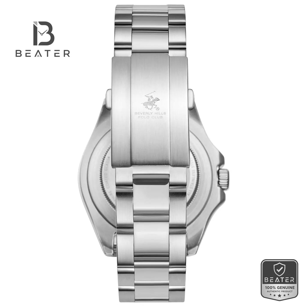 Beverly Hills Polo Club BP3797X.350 Men's Steel Strap Watch Side View - Beater