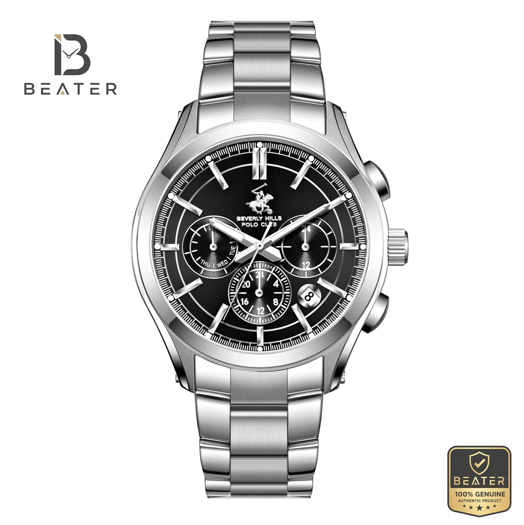 Beverly Hills Polo Club BP3812X.350 Men's Gun Black Dial Watch Front View - Beater