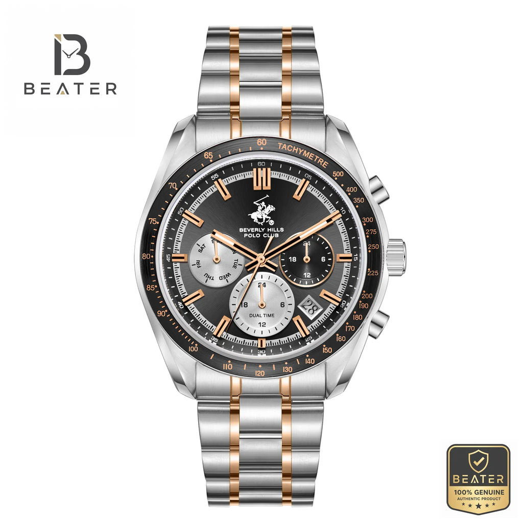Beverly Hills Polo Club BP3814X.550 Men's Black Dial Watch Front View - Beater