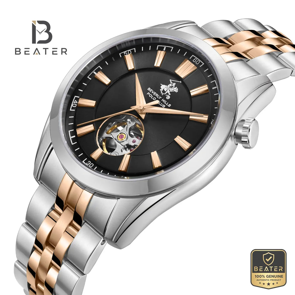 Beverly Hills Polo Club BP3816X.560 Gun Black Dial Case and Bezel Profile - Beater
