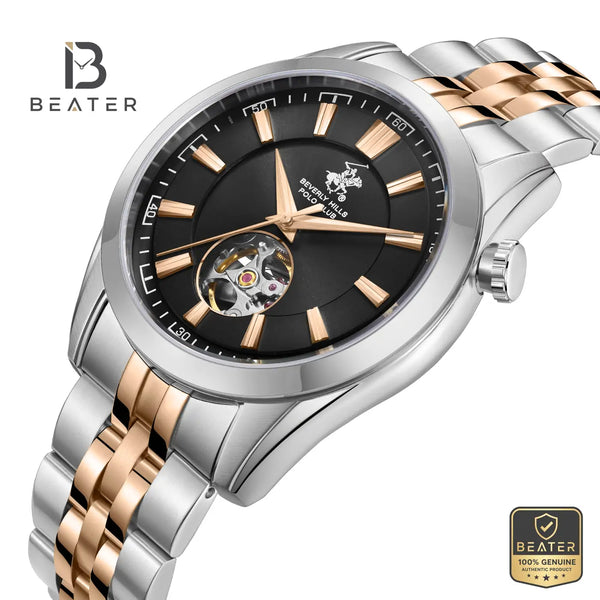 Beverly Hills Polo Club BP3816X.560 Gun Black Dial Case and Bezel Profile - Beater