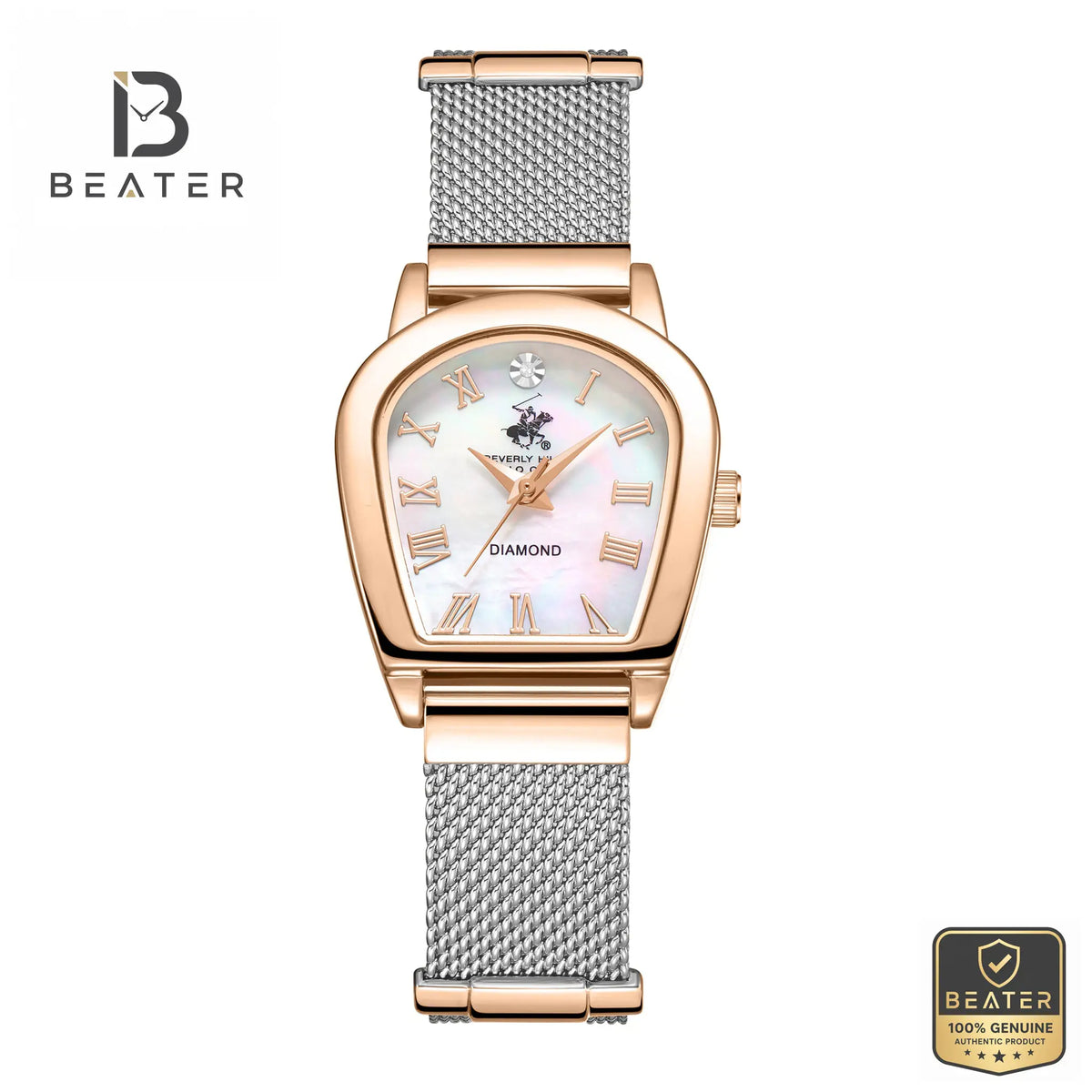 Beverly Hills Polo Club BP3826C.520 Women's White Mother of Pearl Watch Front Dial View - Beater