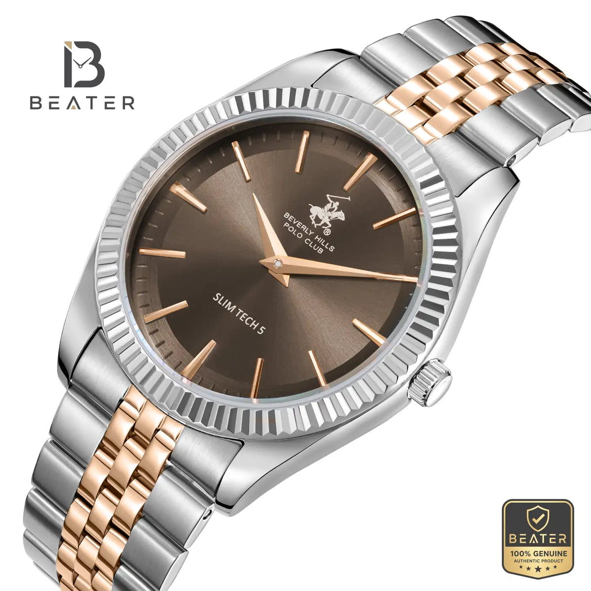 Beverly Hills Polo Club BP3830X.560 Gold Dial Case and Bezel Profile - Beater
