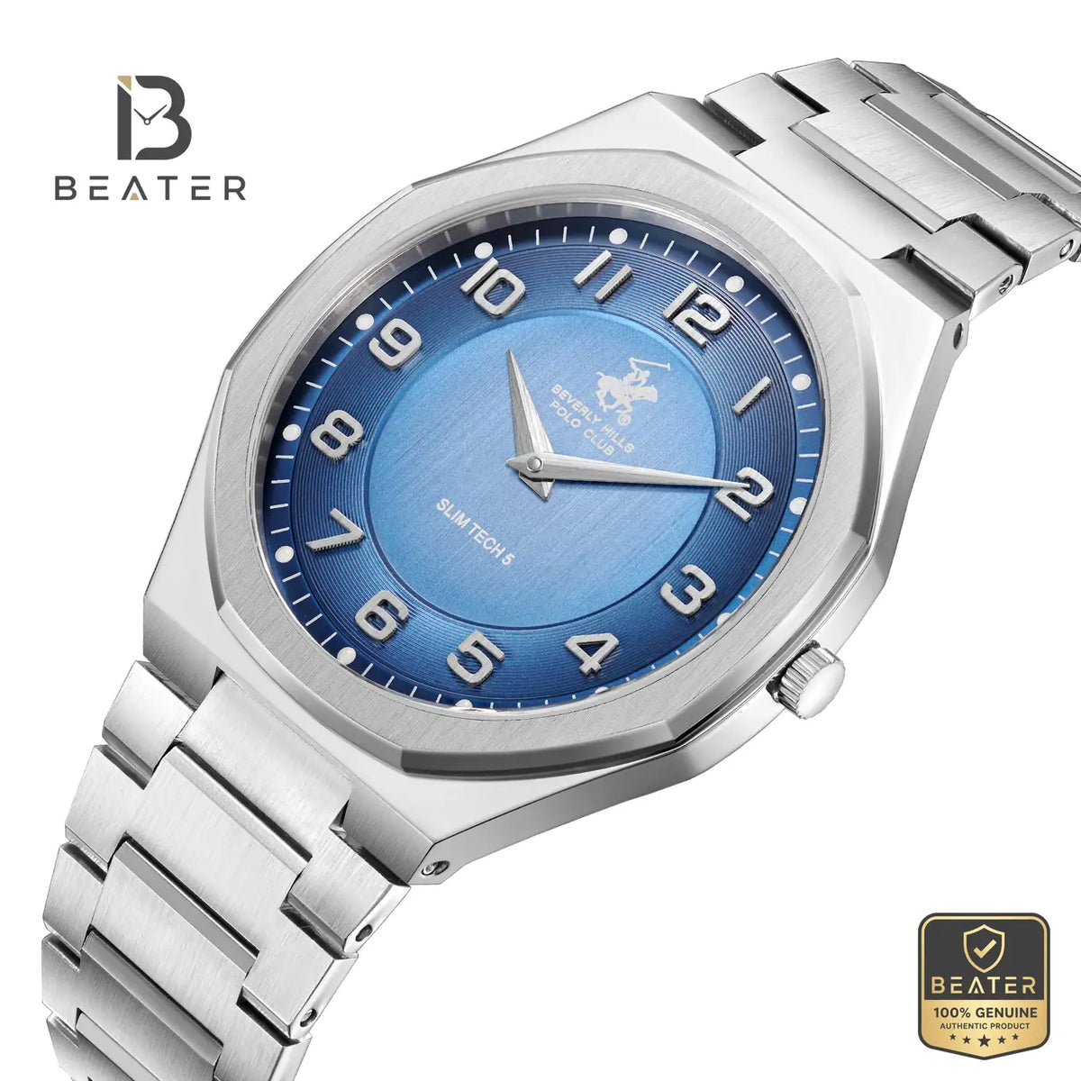 Beverly Hills Polo Club BP3832X.390 Blue Dial Case and Bezel Profile - Beater