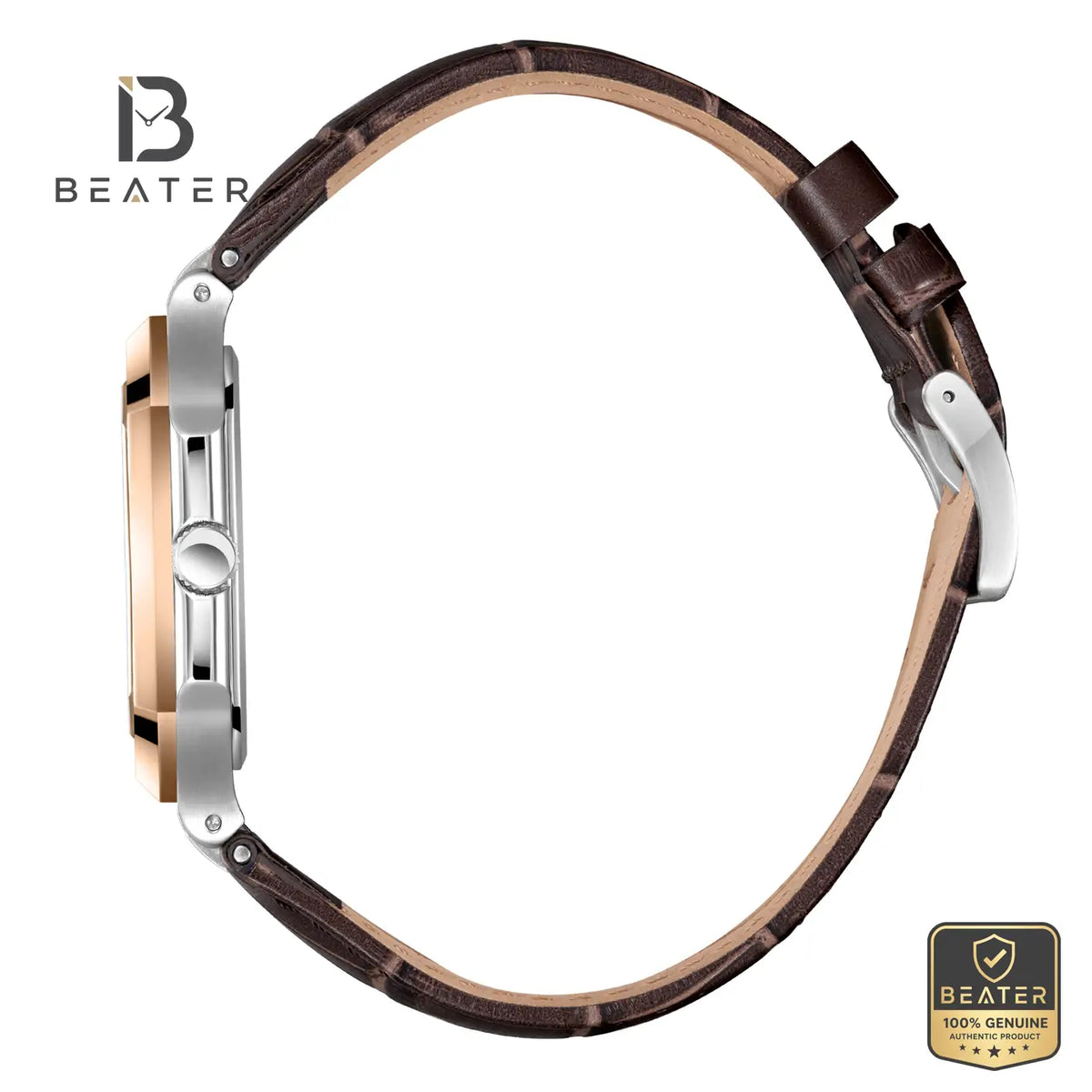 Beverly Hills Polo Club BP3846X.532 Men's Dark Brown Leather Strap and Buckle Detail - Beater