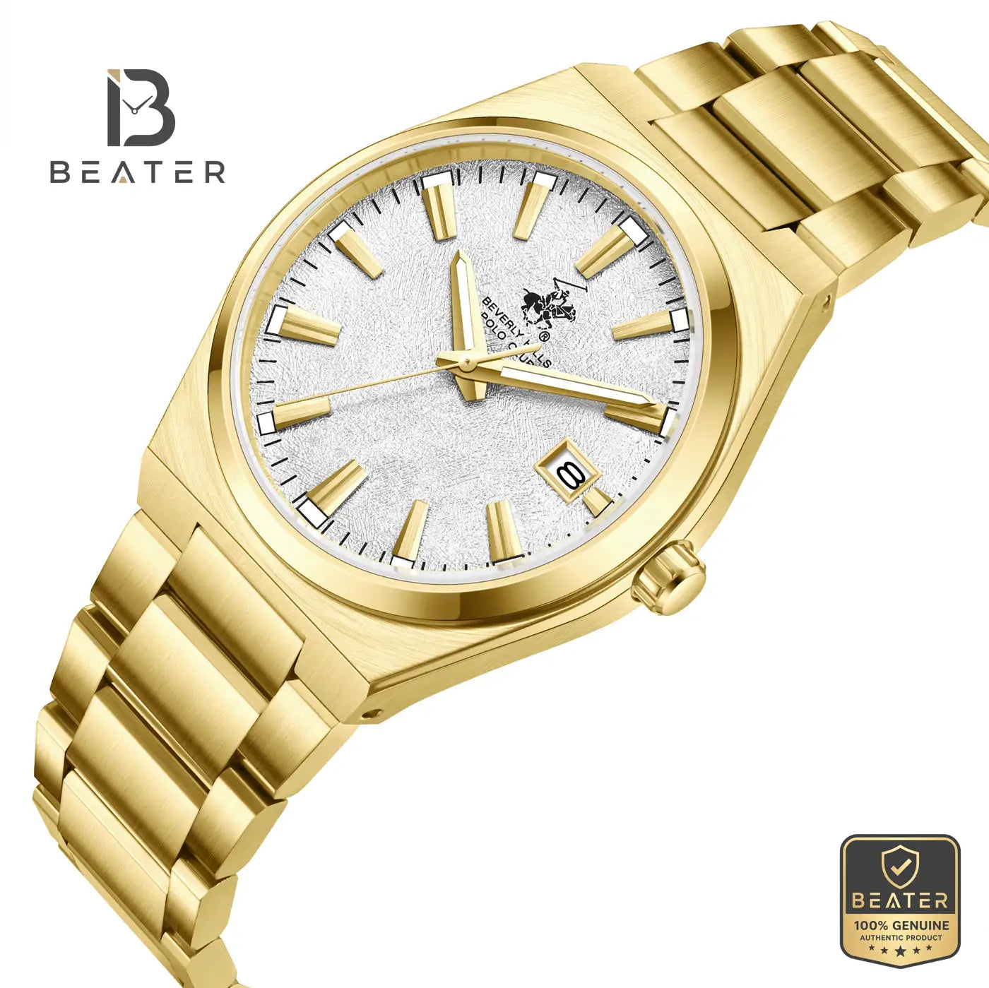 Beverly Hills Polo Club BP3851X.120 Men's White Mother of Pearl Steel Strap Watch Secondary image
