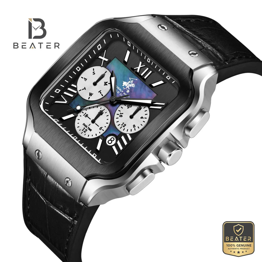 Beverly Hills Polo Club BP3854X.351 Black Mother Of Pearl Dial Case & Bezel Profile - Beater