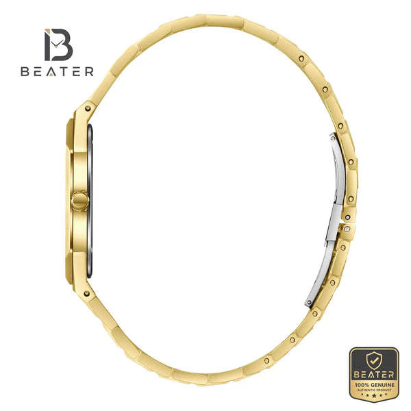 Beverly Hills Polo Club BP3864X.170 Men's IP Gold Steel Bracelet & Butterfly Buckle Detail - Beater