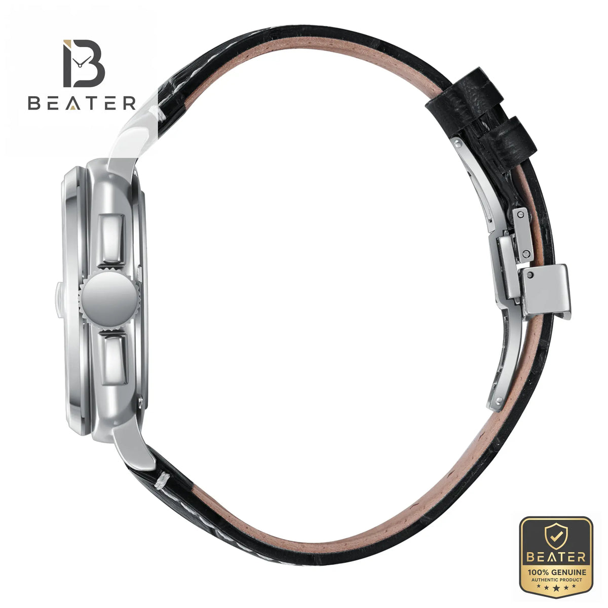 Beverly Hills Polo Club BP3867X.351 Black Leather Band & Butterfly Buckle Detail - Beater
