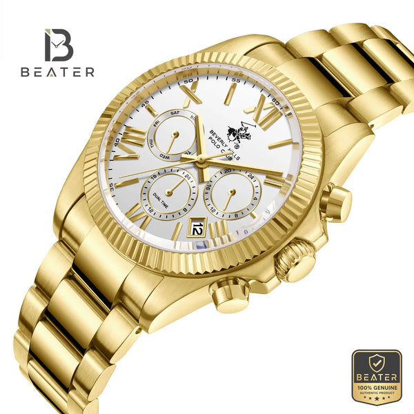 Beverly Hills Polo Club BP3874X.130 White Dial Case & Bezel Profile - Beater