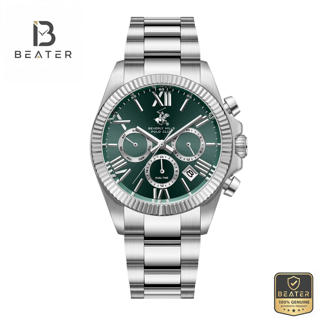 Beverly Hills Polo Club BP3874X.370 Men's Green Watch Front Dial View - Beater